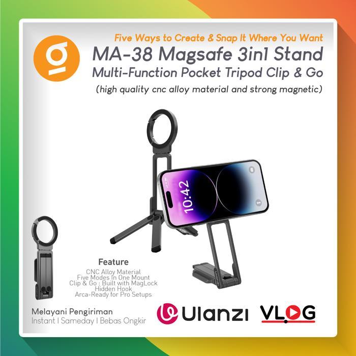 ULANZI MA38 Magnetic Phone Stand 5 Mode (Mantis, Handheld, Tripod, Snap & Standing) Foldable Holder
