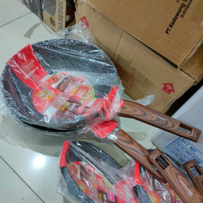 Wajan marble Wok Pan Anti Lengket Marble Wok pan kompor Induksi