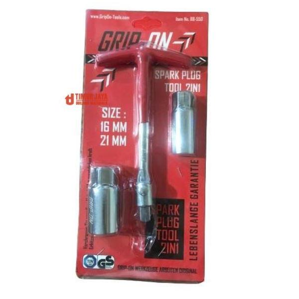 TOOLHOME- Grip On Kunci Busi 16 21 Mm 2 In One 2 Mata Kunci T Mobil Motor