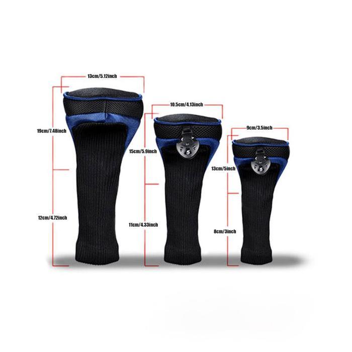 3PCS SARUNG STICK GOLF WOOD COVER HEAD COVER STICK GOLF BEKAS GOLF DRIVER COVER