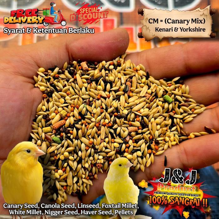 J&J Canary Mix (CM) (1KG) Pakan Burung Kenari, Pakan YorkShire