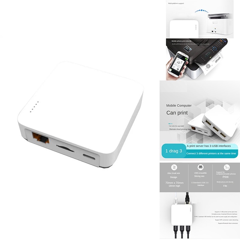 - Np332 3-Port Usb Network Print Server Multi-Interface Network Print Server Easy Install (Network