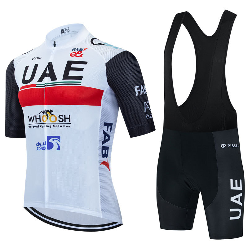 UAE Cycling Jersey Set 2023 Man's Team Short Sleeve Cycling Clothing MTB Bike Uniform Maillot Ropa