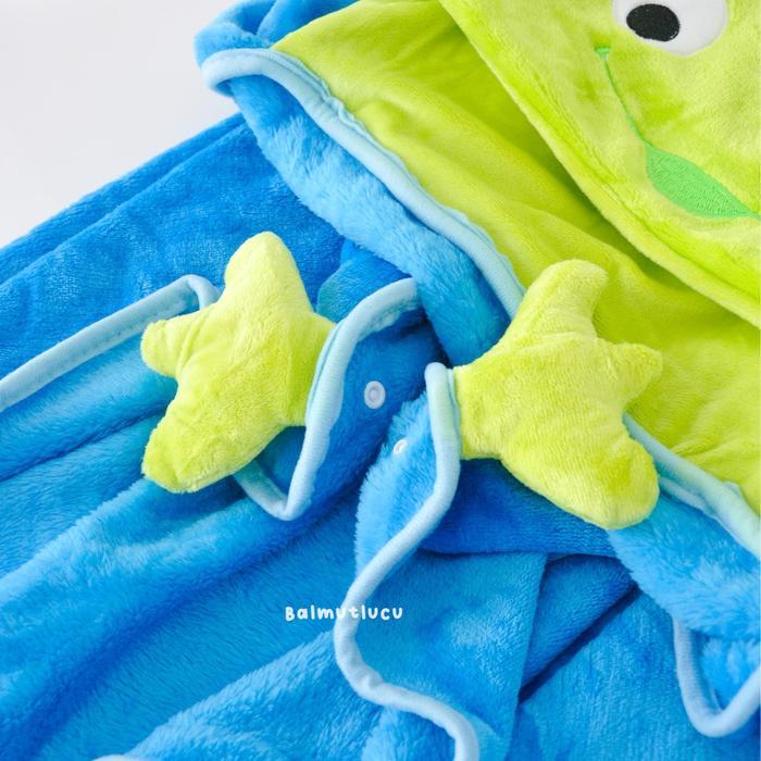 Selimut Hoodie Karakter Alien Jubah Selimut Anak Dewasa Lucu