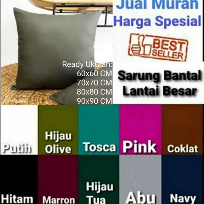 - Sarung Bantal Sofa Polos Besar Jumbo Ukuran 60X60, 70X70, Garansi Original Asli