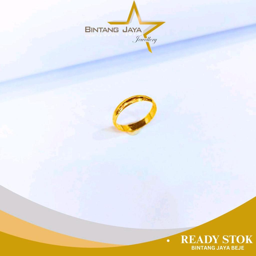 Cincin Emas Asli - LM Belah Rotan No 20 TA - Kadar LM99 - Berat 2gr - Ukuran 20 - Bersih, rapi, dan 