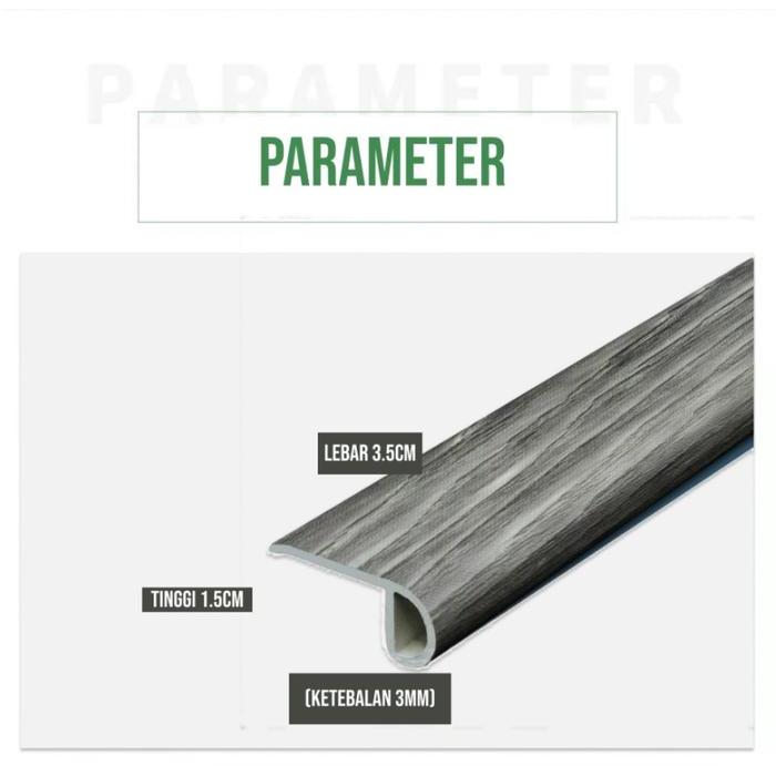 (Laiv) List Step Norsing Pvc Aksesoris Tangga Vinyl Spc Lis Nosing Tangga Lantai