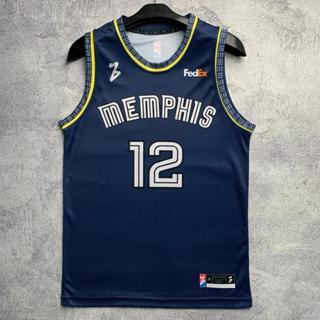 Ja Morant Memphis Grizzlies #12 Dongker Jersey Baju Kaos Basket Nba