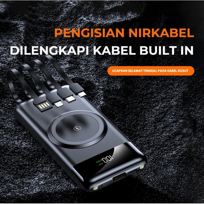 lussy- Skcbo Powerbank Wireless 20000Mah Power Bank 20000 Mah Dengan Kabel Iphone Type C