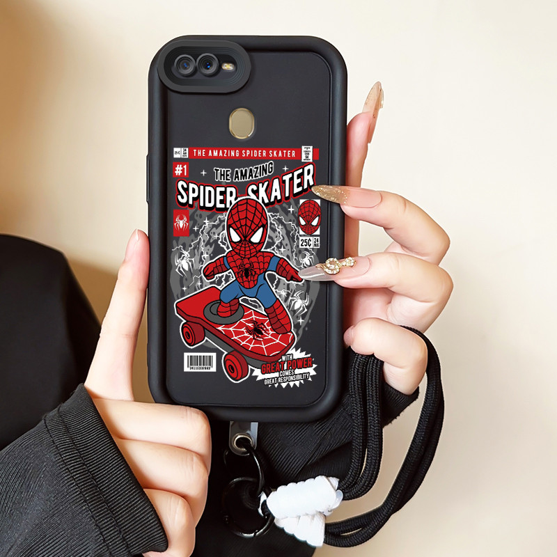 Casing Hp untuk OPPO A7 A5s A12 A12s A11K Case Hp Silikon Softcase Kasing Kesing Cesing Berisi tali 