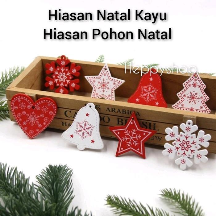 Hiasan Natal Kayu, Hiasan Pohon Natal, Hiasan Hampers Natal