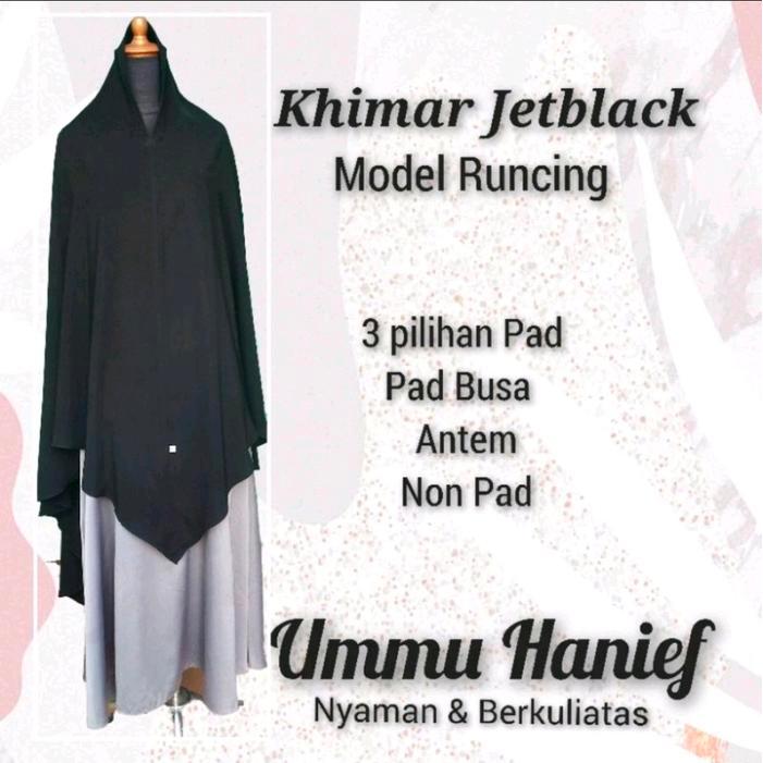 dowg- Khimar Syar'I Runcing Jetblack Leuwitex