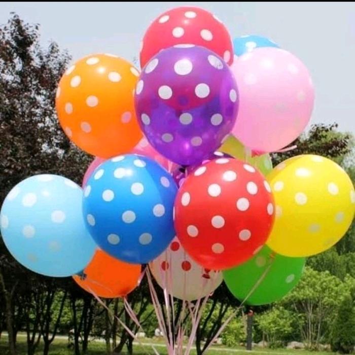 g8iv- 100 Pcs Balon Polkadot Mainan Anak-Anak Perlengkapan Ulang Tahun