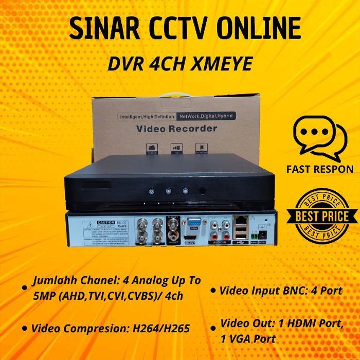 Dvr 4Ch Xmeye 5Mp H265 Dvr 4Channel Xmeye 6In1 2560 5Mp