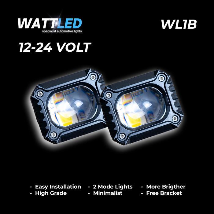 Paling Baik Wattled Lampu Tembak Mini Projie Motor Mobil Wl1B 1 Mata Putih Kuning Universal 12-24