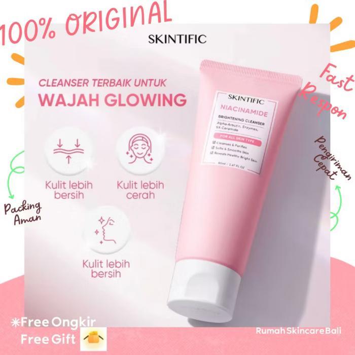 Skintific Niacinamide Brightening Cleanser Facial Wash Beightening