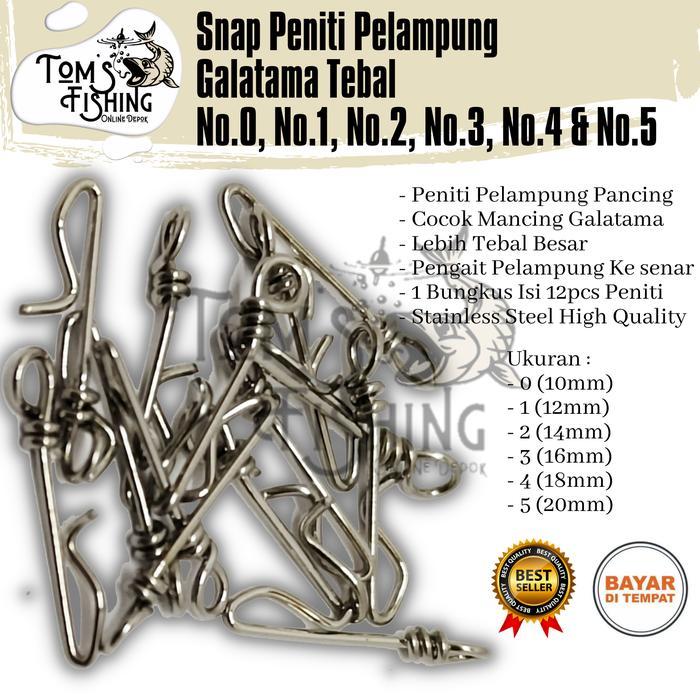 Snap Peniti Pelampung Galatama Pancing Lebih Besar & Tebal (10mm - 20mm) Perbungkus Isi 12pcs Murah