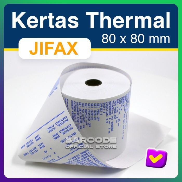 One.Year..... Kertas Printer Kasir Jifax Uk 80 X 80 Mm Biru Untuk Epson Tm-T82 Tmt82