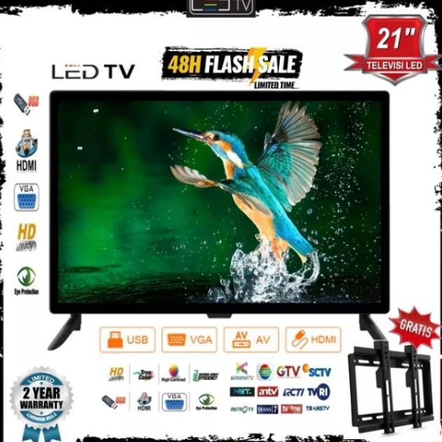 PROMO Beli TV Fre Bracket Dinding TV LED 21 inch HD Televisi Terbaik
