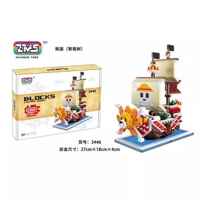 Brick Kapal One Piece Bricks Thousand Sunny Brick Going Merry Mainan Kreatif Anak Grandship Kapal