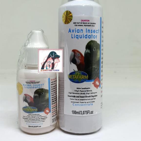 AVIAN INSECT LIQUIDATOR 30ML VETAFARM (BIANG) OBAT MEMBASMI KUTU AIL