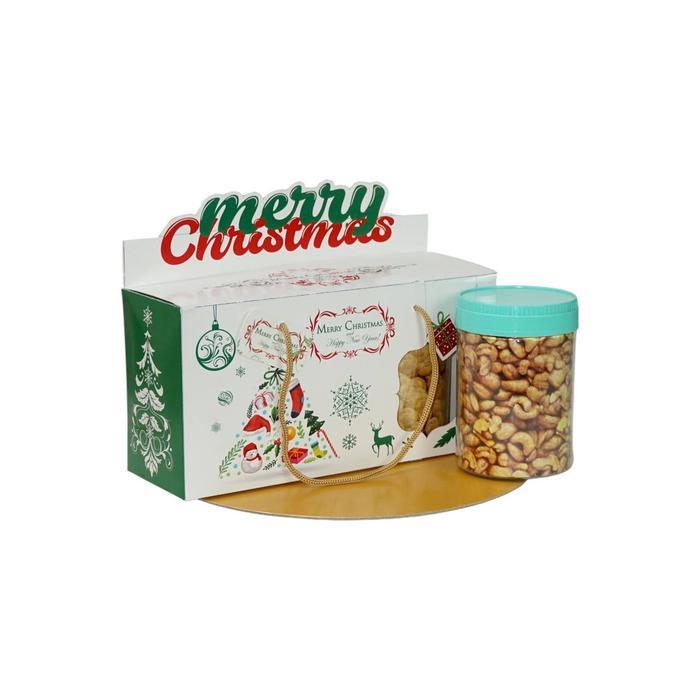 GIFT Dus Hampers Natal / Kotak Hampers Merry Christmas / Gable Box Natal Isi 3 Toples (1 Pack Isi 5