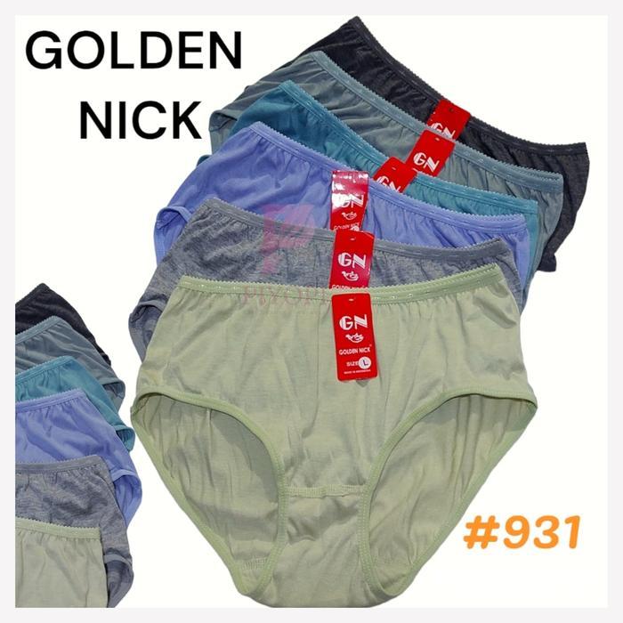 12pcs Celana Dalam Golden Nick 931 CD Wanita Jumbo Golden Nick Pastel