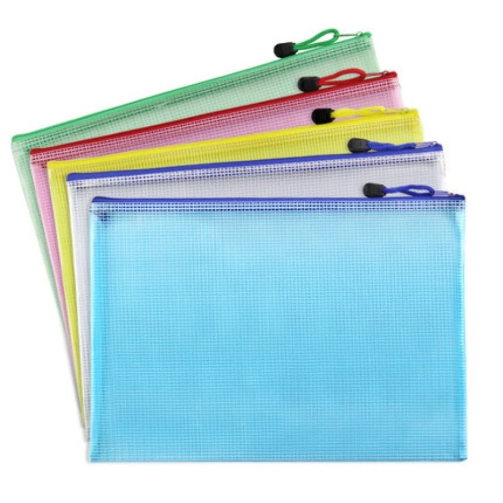 1Pcs A3 A4 A5 A6 Waterproof Plastic Zipper Paper File Folder Book Pencil Pen Case Bag File Document