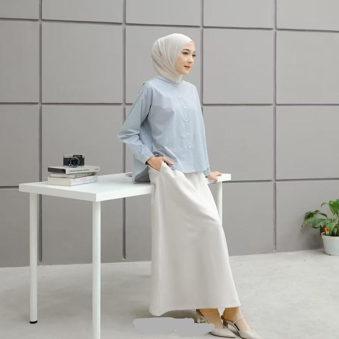 OTWARE- Rok Panjang Mayung Jodda Scuba Model Line A Skirt