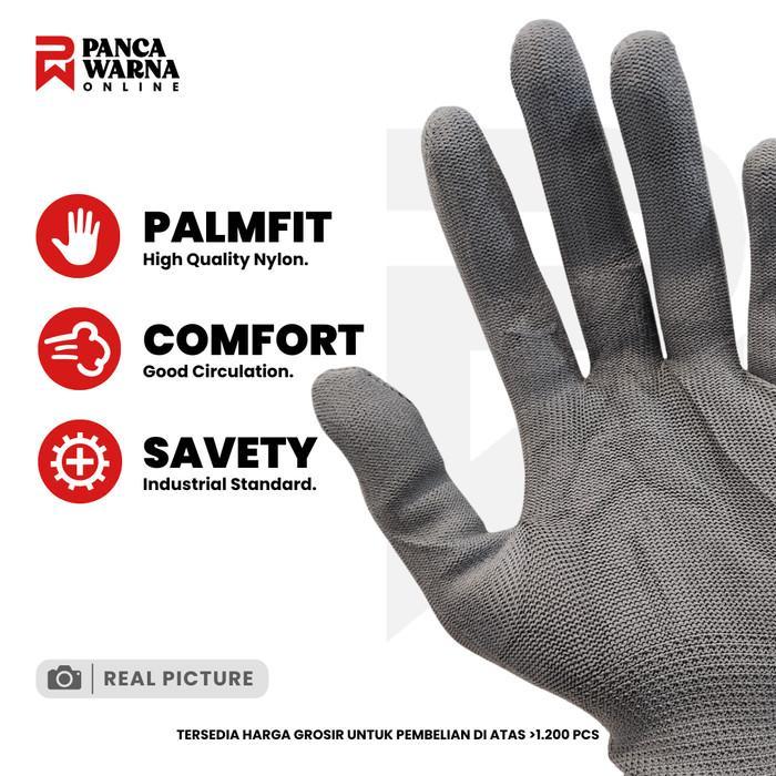 SARUNG TANGAN SAFETY PALM FIT GREY / INDUSTRIAL HAND GLOVE SATUAN