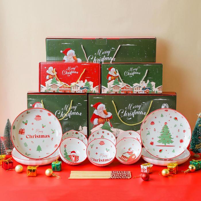 [ Hampers Natal ] Mangkok Keramik Set Christmas / Gift Natal Premium / Mangkok Natal / Kado Natal /