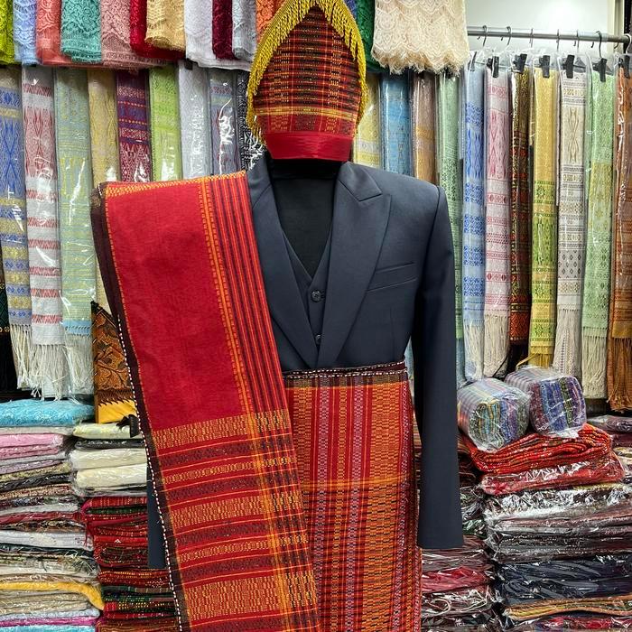 ASLI Ulos Ragihotang Dan Topi Ragihotang Untuk Pria READY STOCK