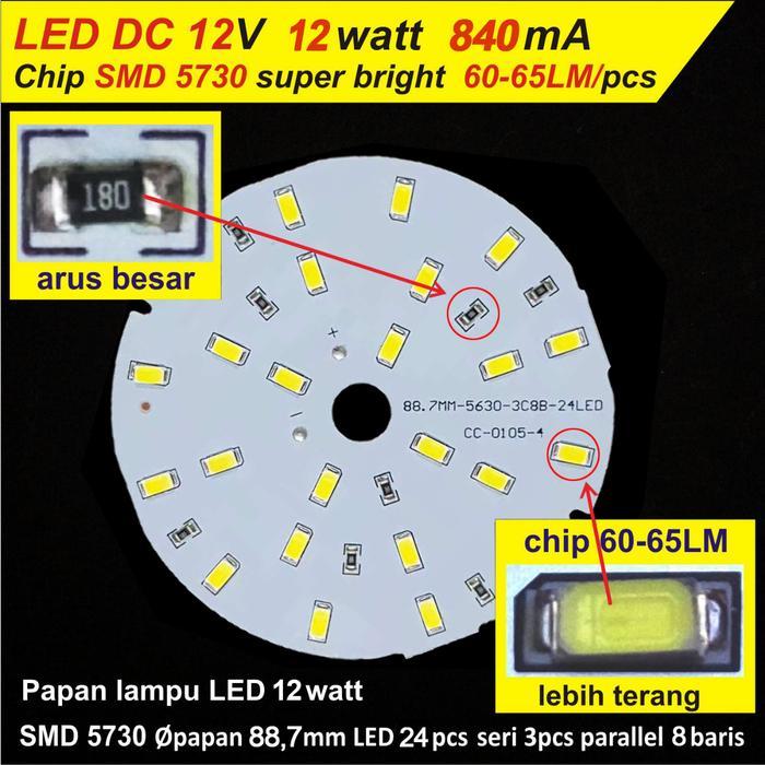 News PCB LED DC 12V / 12 Volt SMD5730 / SMD 5730 12W / 12 Watt Aluminium