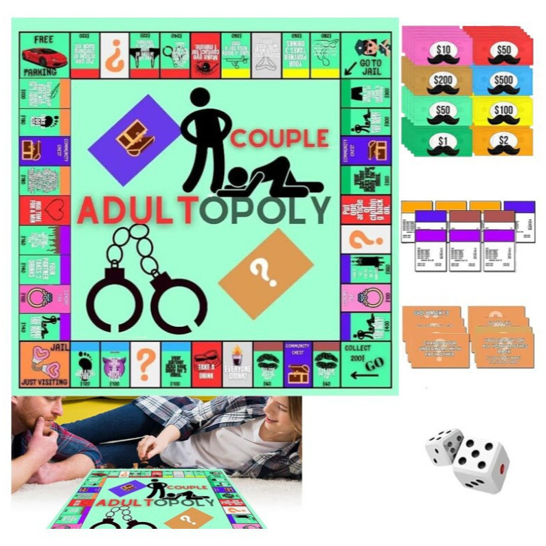 Couple Chessboard Monopolys Party Game, Adult Couple Dating Game Night for various festivals, board