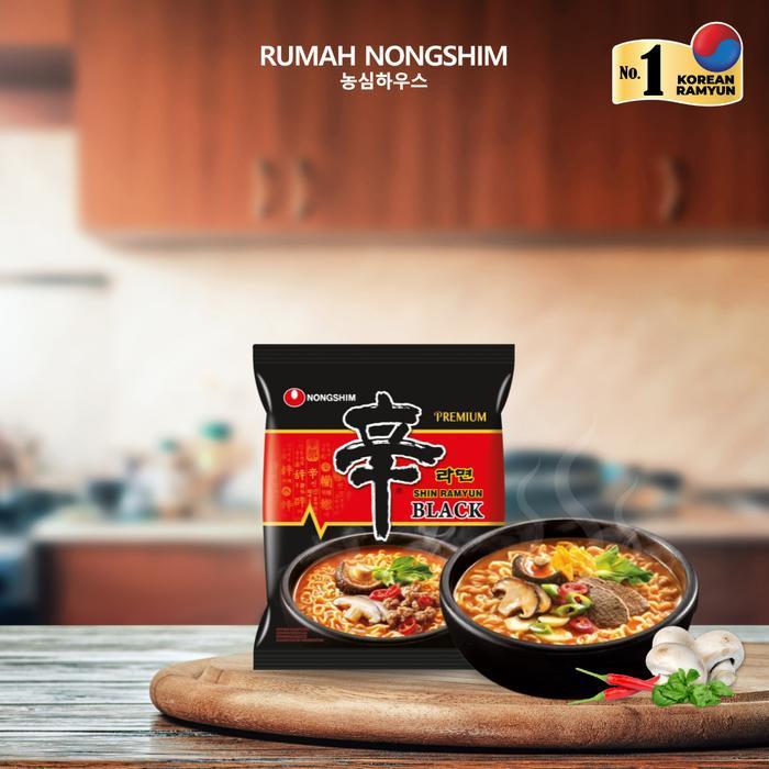 53wp- Nongshim Shin Ramyun Black 130 Gram Ramyun Premium Halal & Asli Dari Korea
