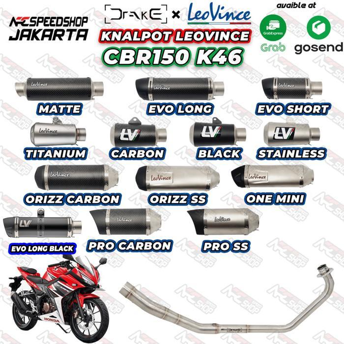 KNALPOT HEADER R9 Drake Honda CBR 150 + SILENCER LEOVINCE FULLSYSTEM