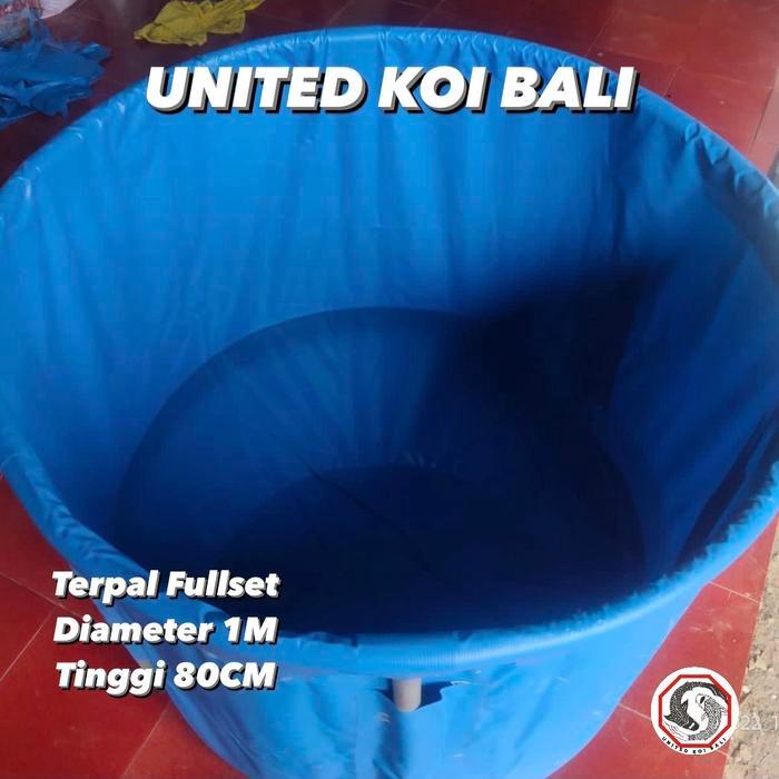 KOLAM TERPAL VET BULAT ORCHID FULLSET TERPAL IKAN KOI DIAMETER 1M