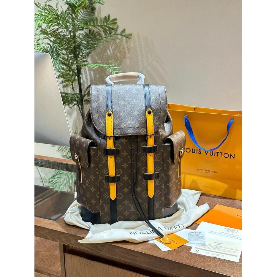 [100% ORI/Box + dust bag]LV christopher Tas Ransel 33x13x44cm/Ransel Pria