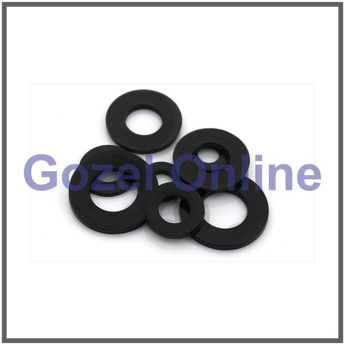 WTFT- Ring Plat Baja Hitam M4 - Plate Washer - Bungkus Isi 100Pcs