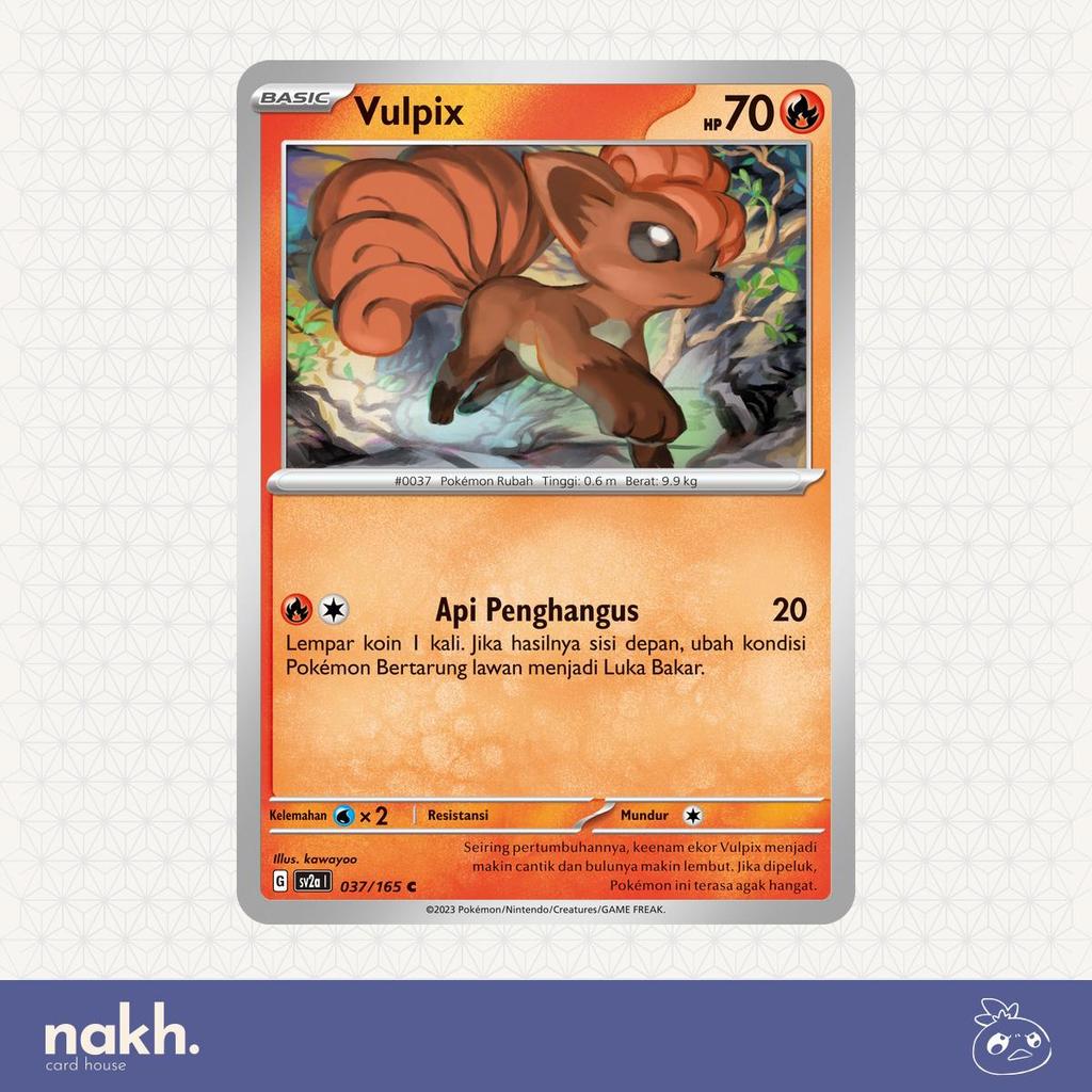 Kartu Pokemon TCG Indonesia Kartu Pokemon 151 sv2a 037/165 Vulpix
