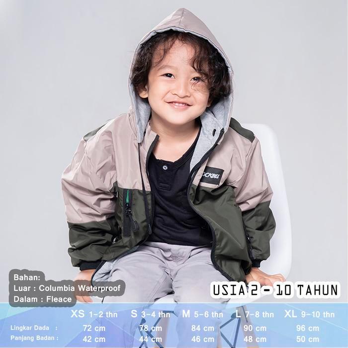 Promo Rock Bee Jaket Anak Parasut Tebal Warna Keren Bahan Columbia Waterproof Hangat Tahan Angin