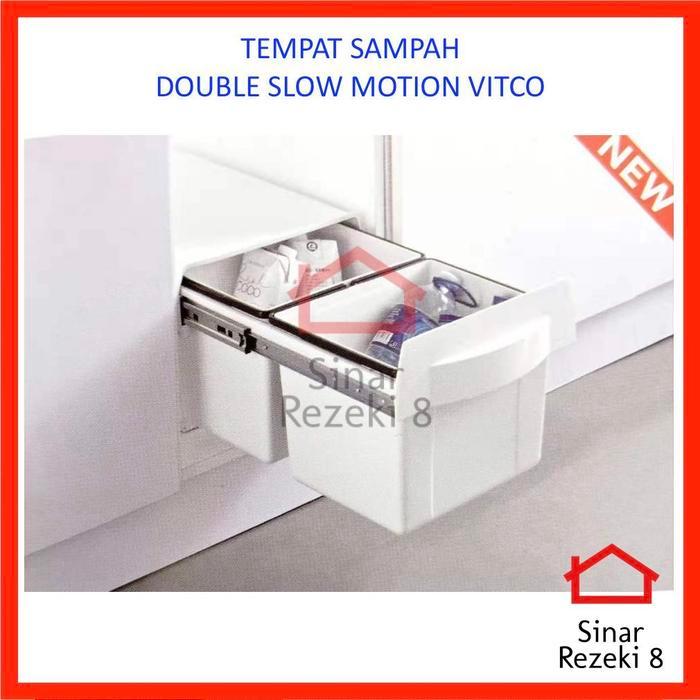 Rak Tempat Sampah VITCO Double Tarik Slow Motion / Tong Dalam Lemari