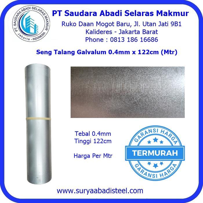 Seng Talang Galvalum 0.4mm x 122cm (Mtr) Gratis Ongkir