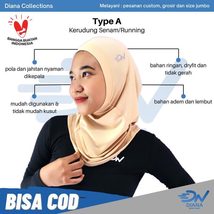 dowg- Kerudung Olahraga Sport Hijab Sport Hijab Instan Kerudung Renang Kerudung Olahraga