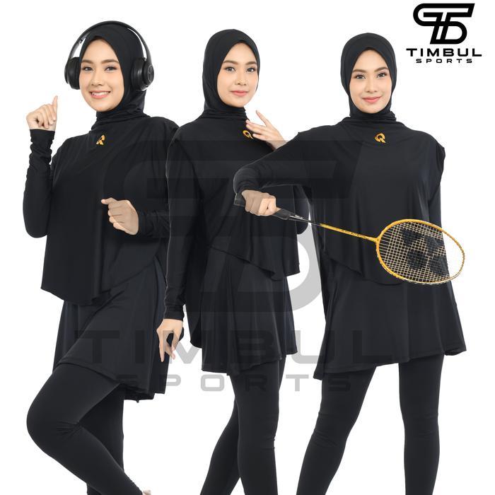 Stelan Olahraga Wanita Muslimah Senam Renang Lari Bersepeda Legging Rok Hijab Rompi #Gratisongkir