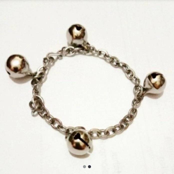 gelang kaki bayi krincingan baja piutih