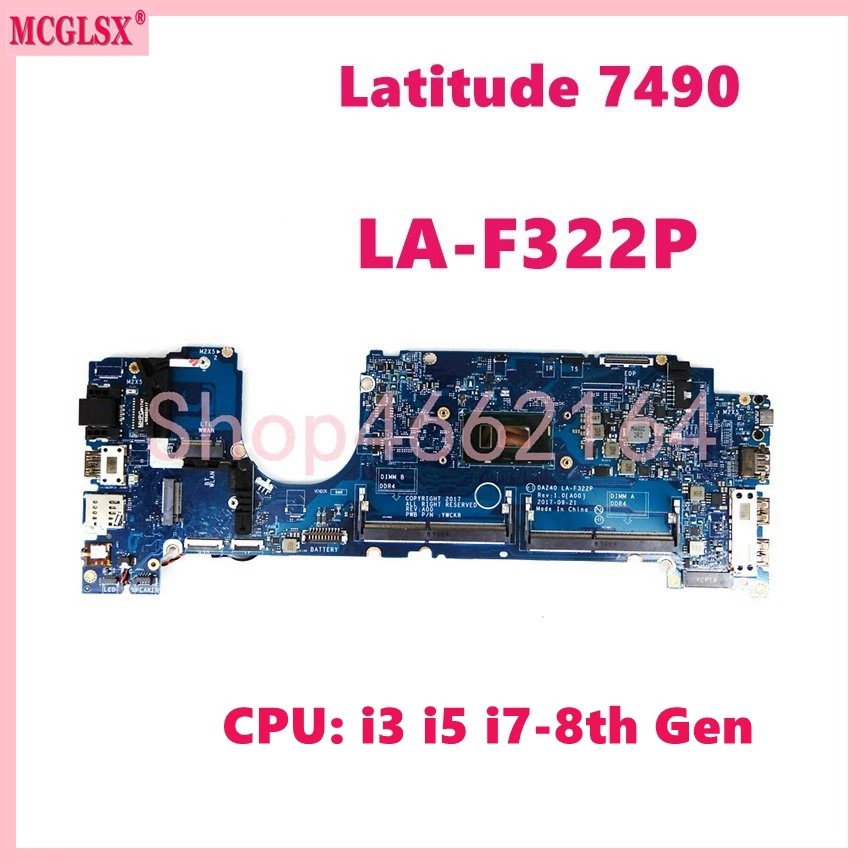 La-F322P With I3 I5-7Th 8Th Gen Cpu Notebook Mainboard For Dell Latitude 7490 E7490 Laptop