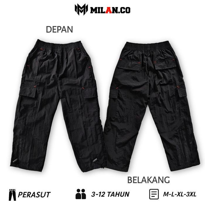 c7k8- Celana Panjang Cargo Anak Laki-Laki Bahan Perasut Usia 3-14 Tahun - Celana Olahraga