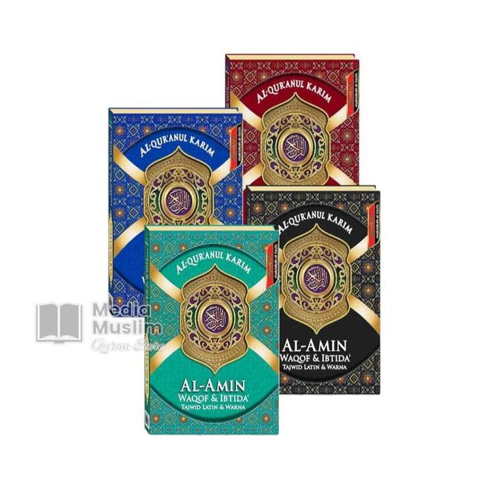 Al-Qur'An Al-Amin Waqof & Ibtida Tajwid Latin & Warna A4 Non Terjemah Al Quran Al-Amin Hc Waqaf