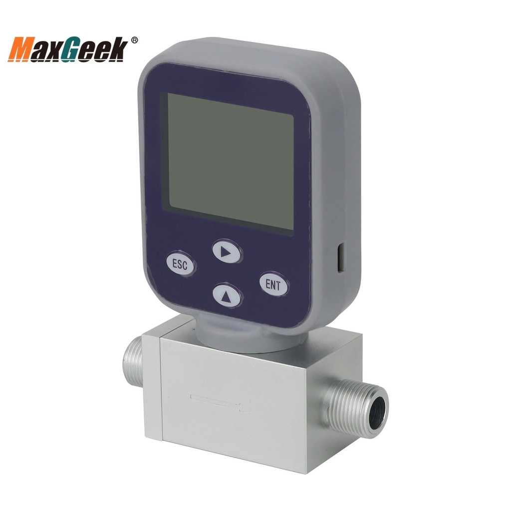 Maxgeek 0-50L/Min Hydrogen Gas Flow Meter Miniature Thermal Gas Flow Meter Mass Gas Flow Meter With